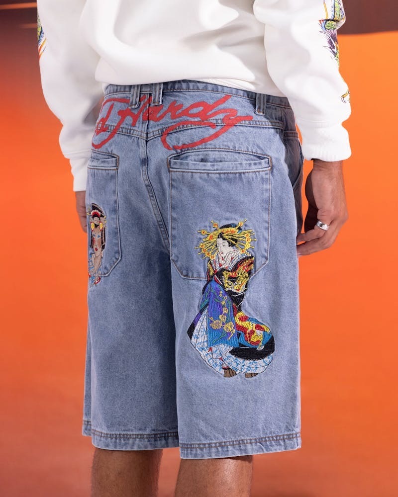 Ed Hardy エドハーディー ゲイシャ ジョーツ メンズ 刺繍