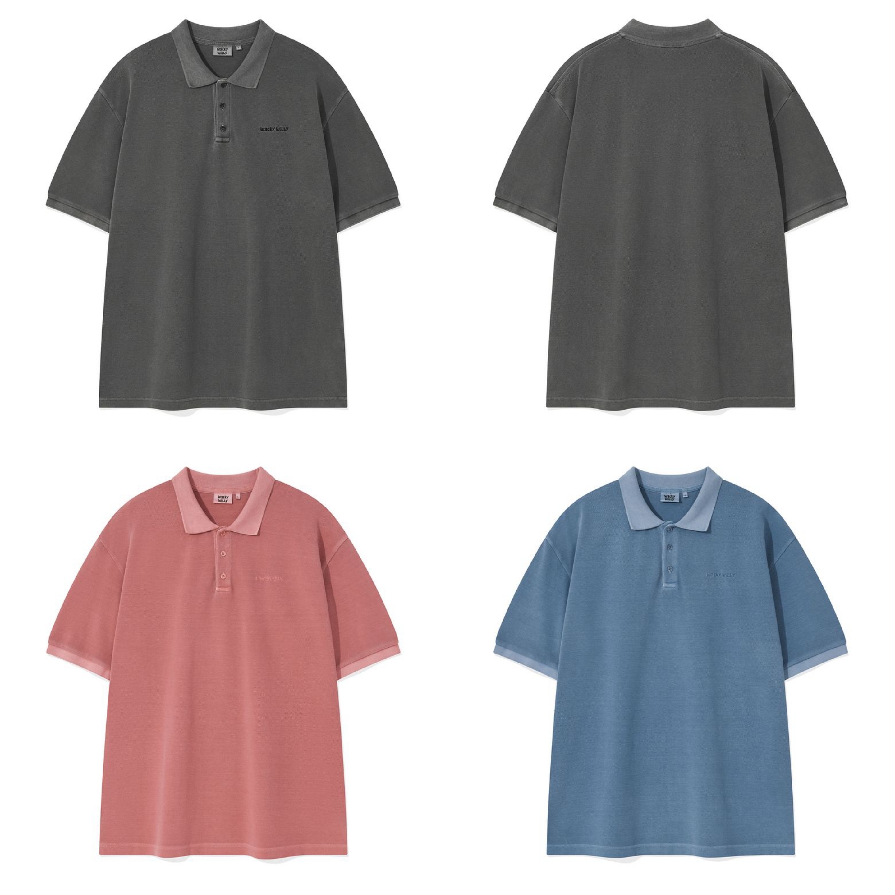Tシャツ・カットソー WACKY WILLY Pigment Dying Collar T-Shirt