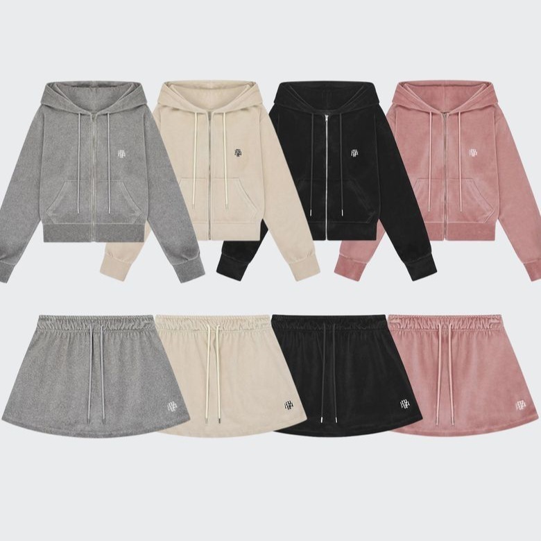セットアップ MUAHMUAH SET VELOUR TRAINING HOODZIPUP SKIRT UP
