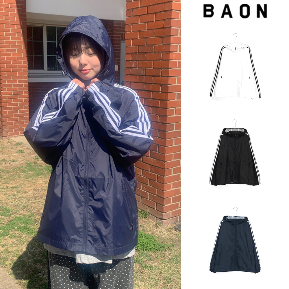 【BAON】[unisex] Dermo Track Hood Wind Jumper