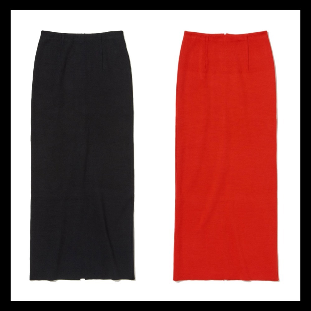 【AURALEE】COTTON SILK STRETCH DOUBLE FACE KNIT SKIRT