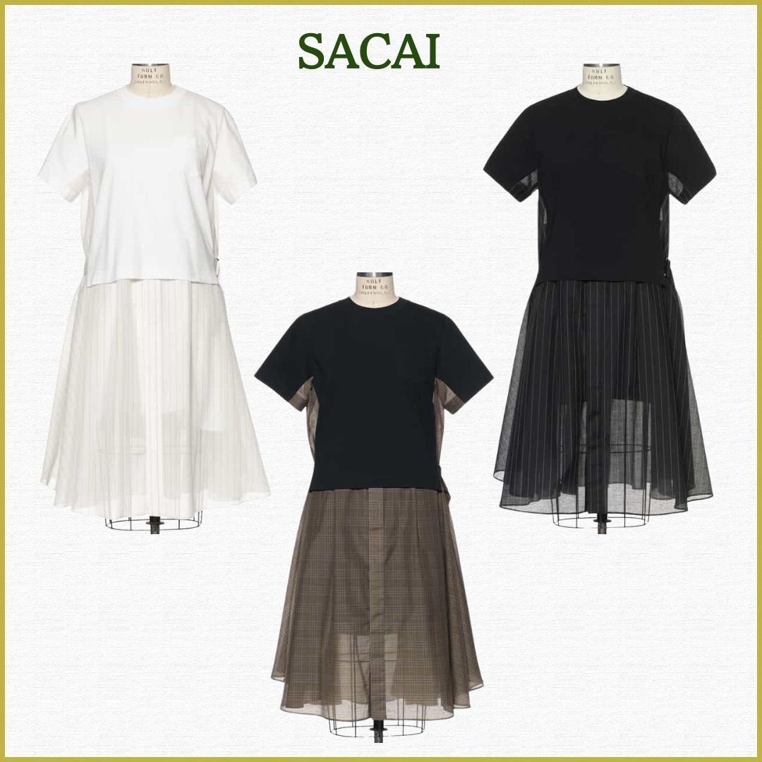 国内発送【sacai】コンビネーション ドレス /インナードレス付き