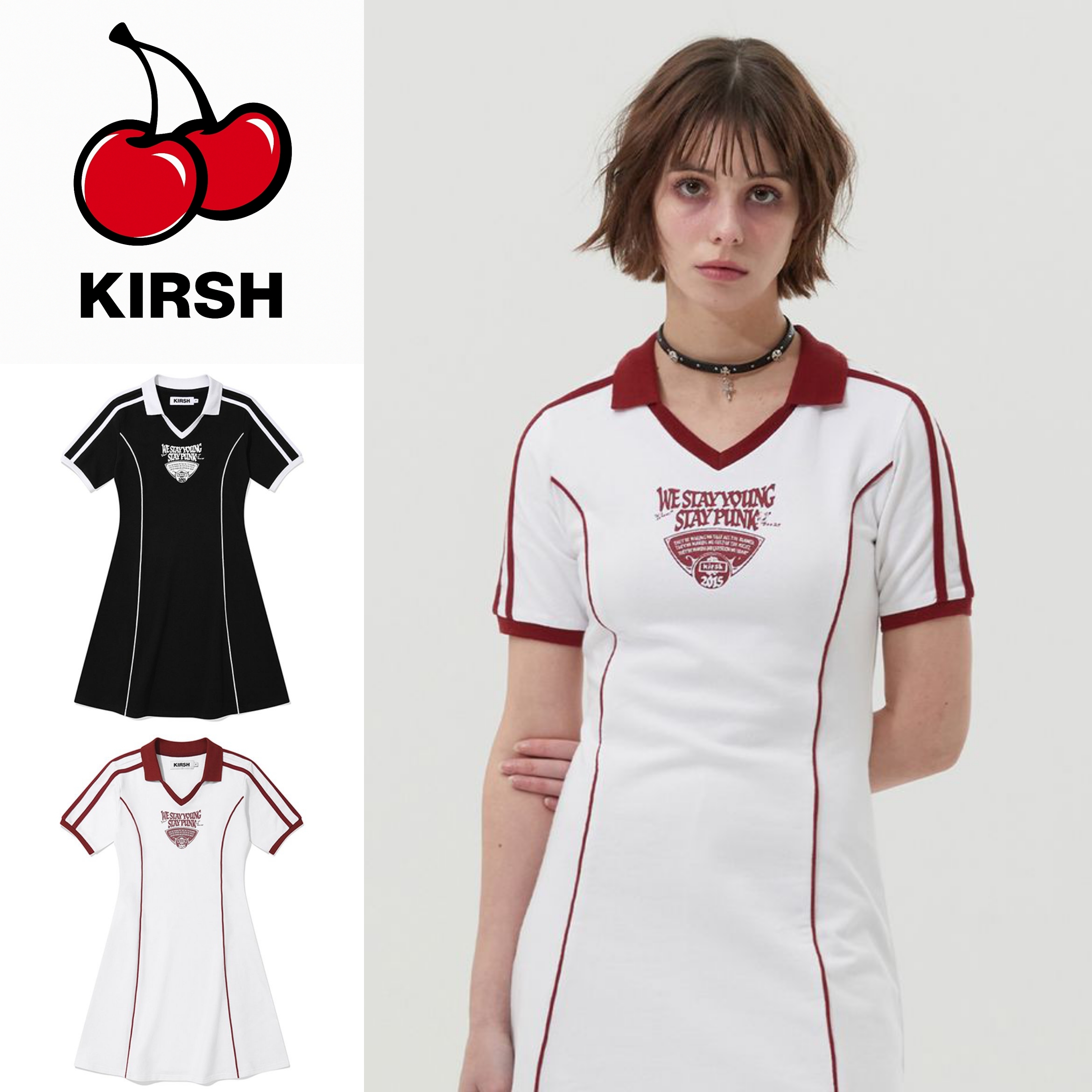 さらに100円引き◆KIRSH◆OPEN COLLAR SPORTY DRESS