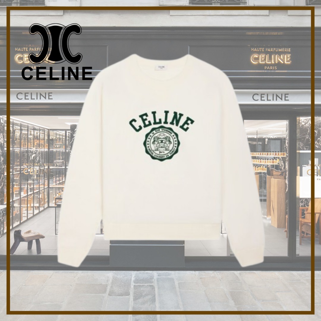 【CELINE】BLASON ルーズ スウェットシャツ ★ホワイト★M