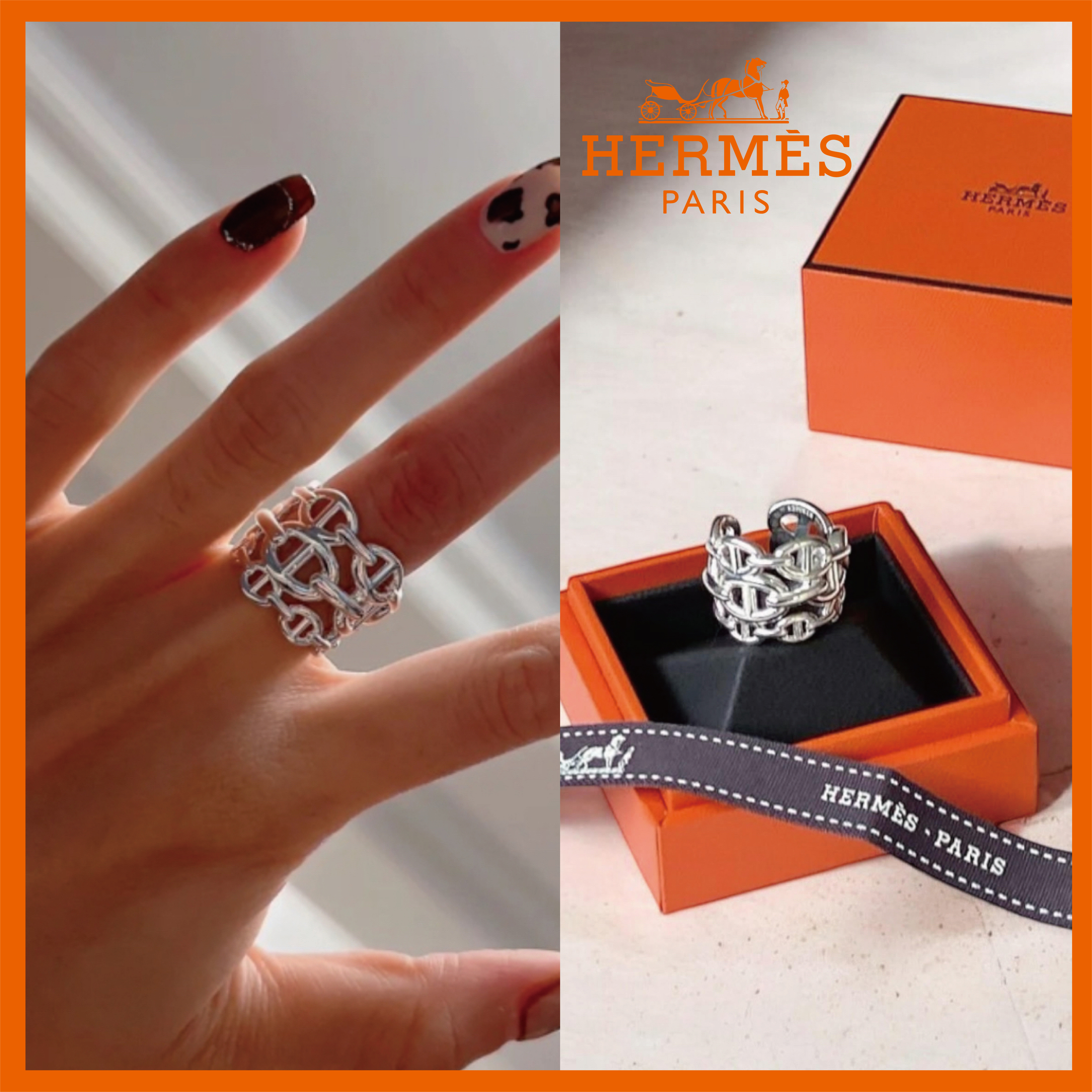 希少★HERMES リング シェーヌダンクル アンシェネ GM