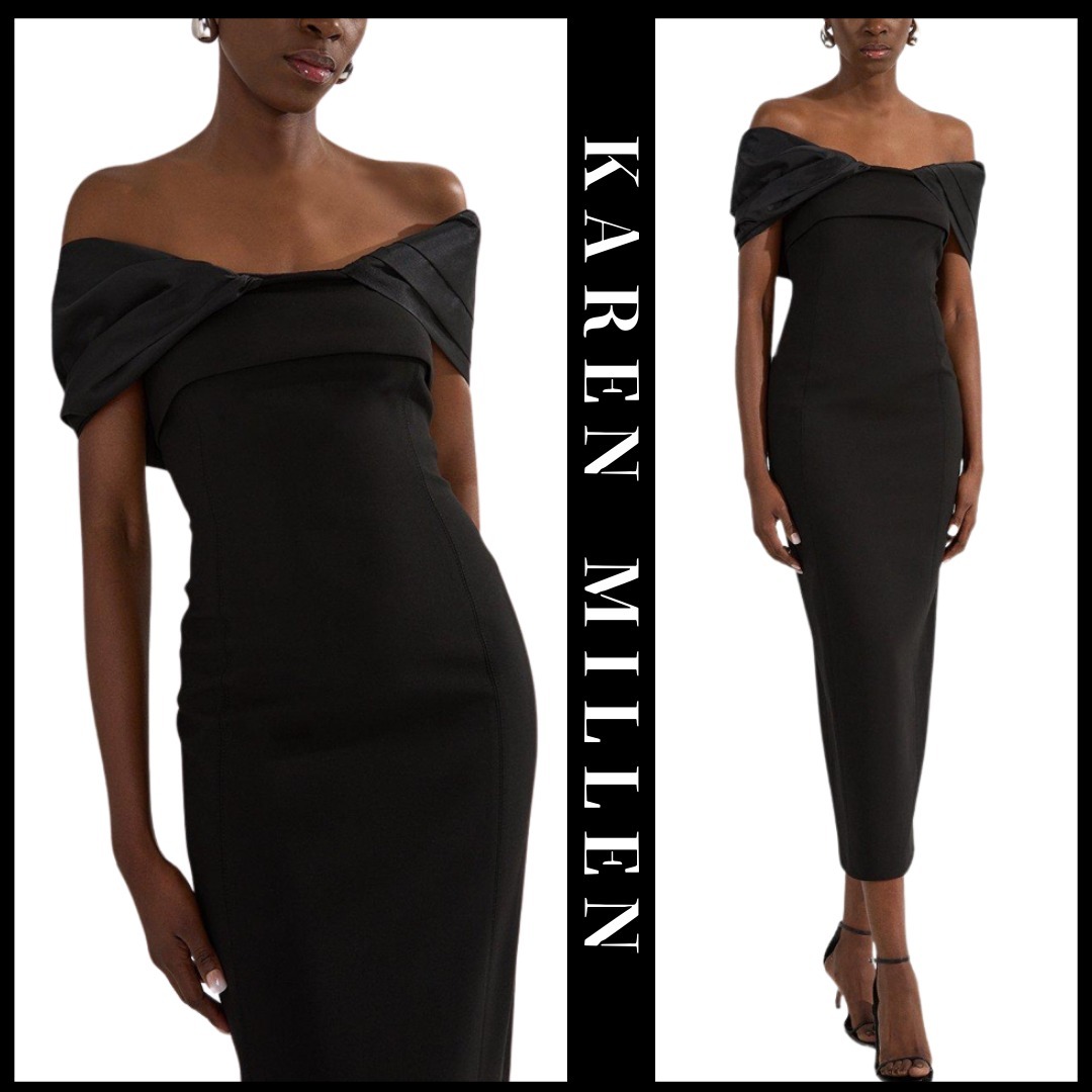 KAREN MILLEN 日本未入荷 オフショルダー マキシドレス タイト