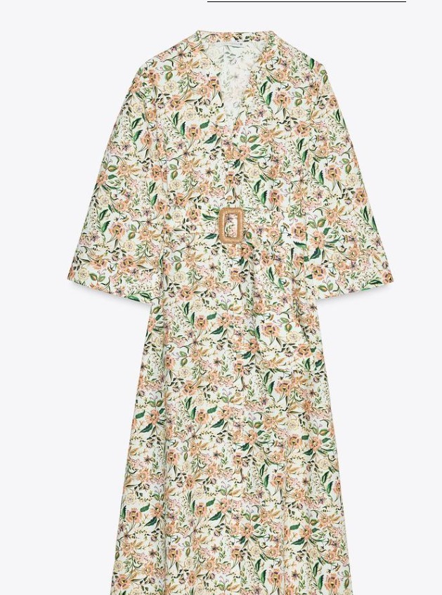 スペイン発送 ZARA プリントポプリンミディドレス カジュアル スペイン発送 ZARA プリントポプリンミディドレス 今季新作