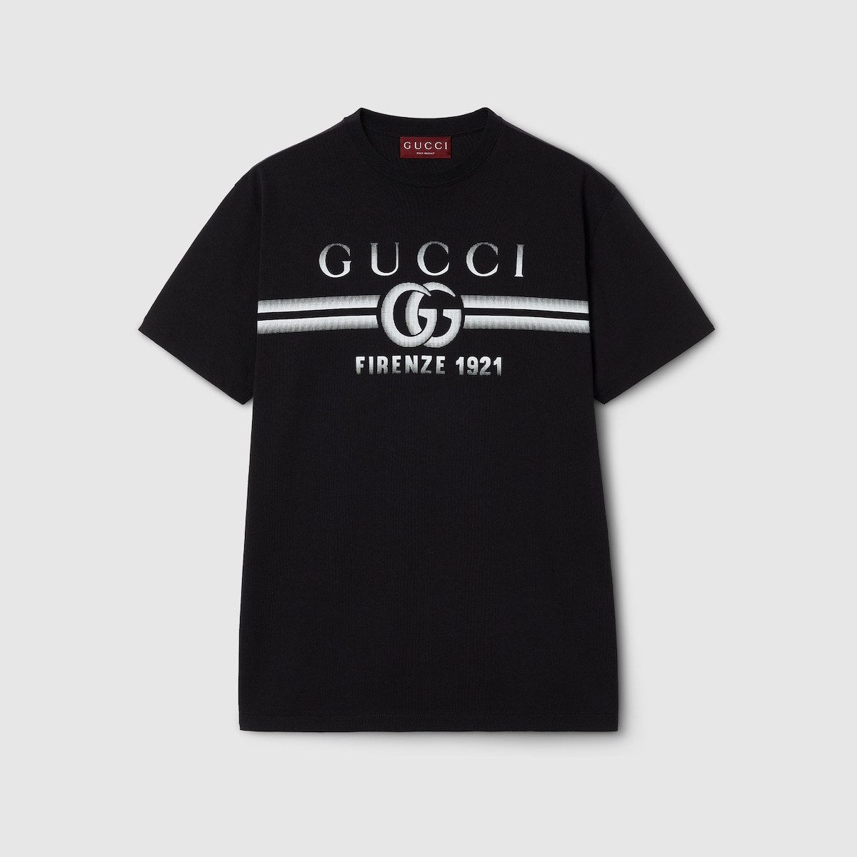 【GUCCI】“GUCCI”プリント コットンジャージー Tシャツ