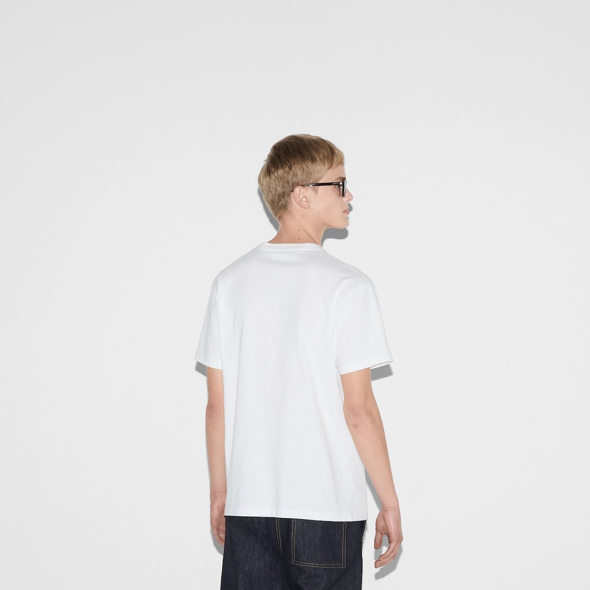 【GUCCI】“GUCCI”プリント コットンジャージー Tシャツ