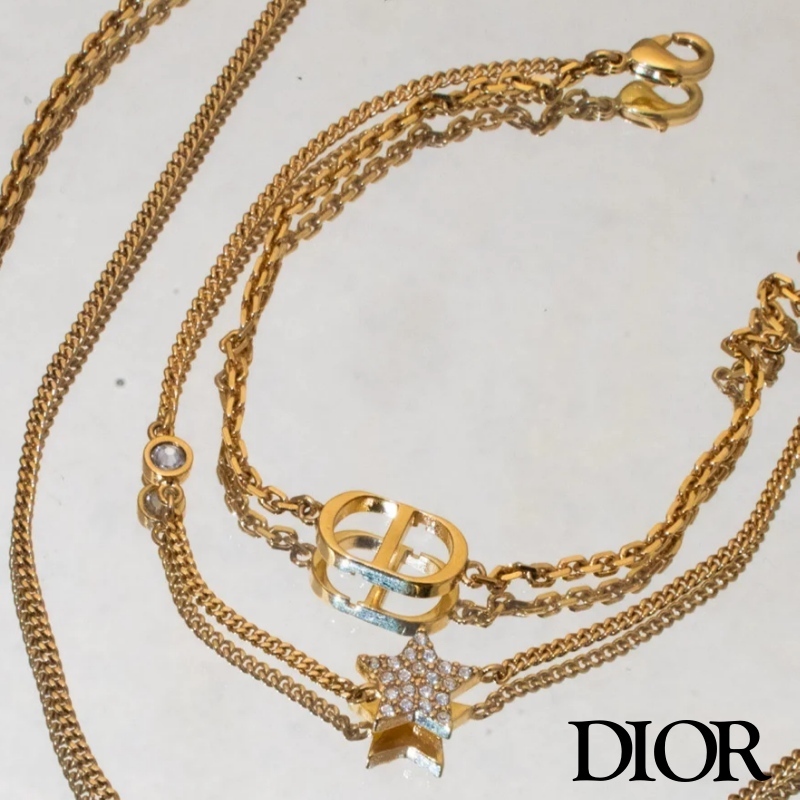 DIOR Petit CD ダブル ブレスレット パヴェスター&クリスタル