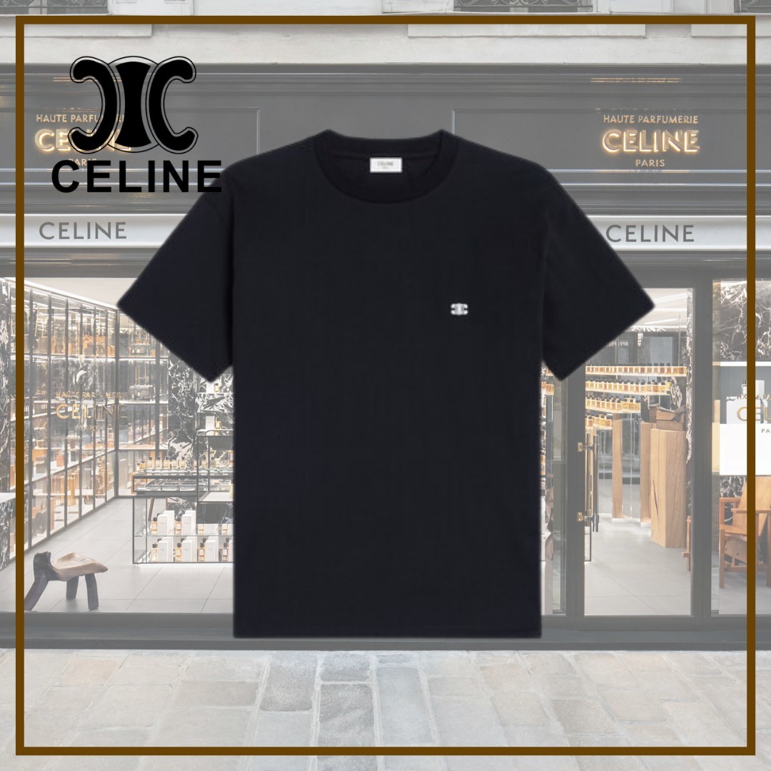 【CELINE】 トリオンフ ルーズTシャツ★ブラック★S