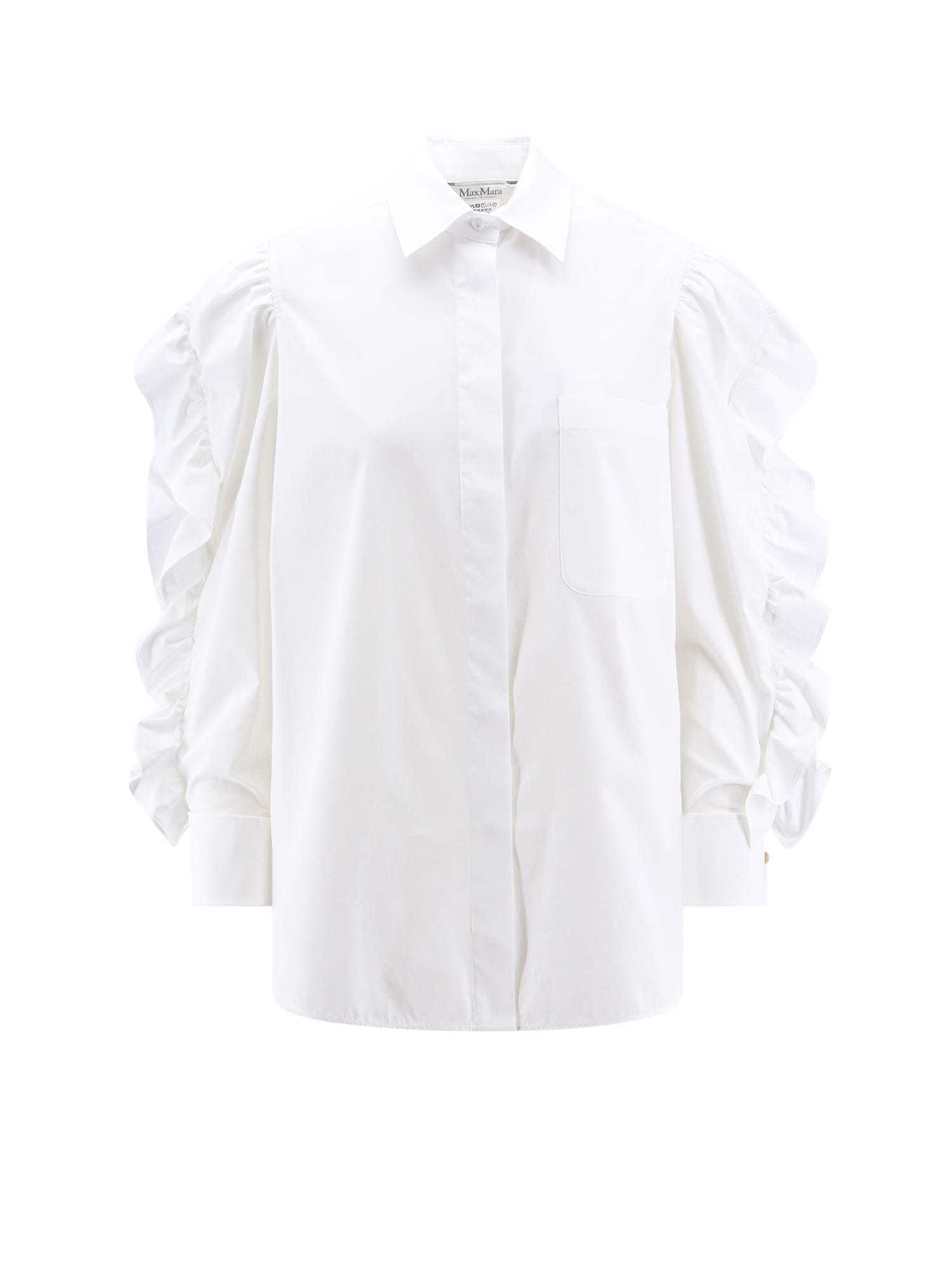 【送料&関税込】Max Mara Cotton Shirt With Rouches Detail