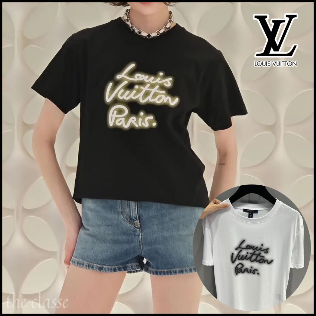 【おしゃれなネオン手書きロゴ 】Louis Vuitton Tシャツ