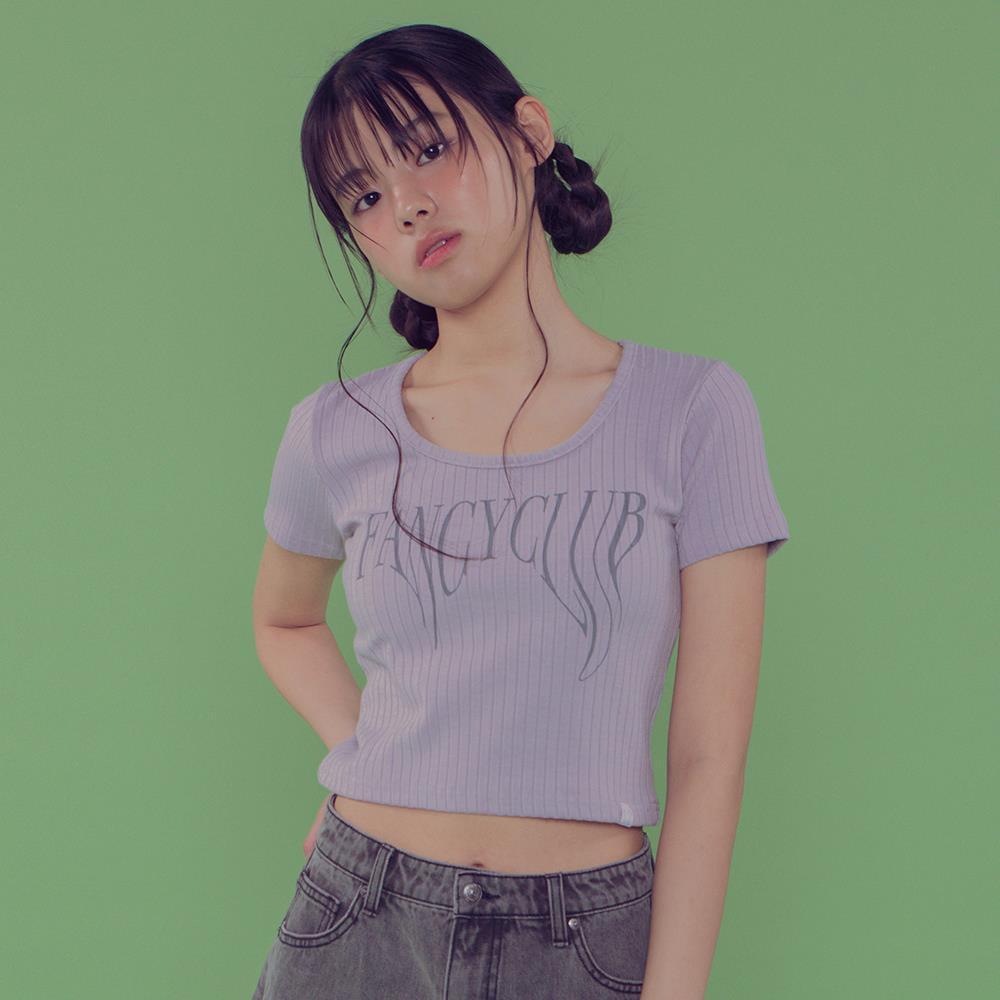 ◆NASTY FANCY CLUB◆ [NF] TYPO BASIC UNECK TEE_(WARM GRAY)_F