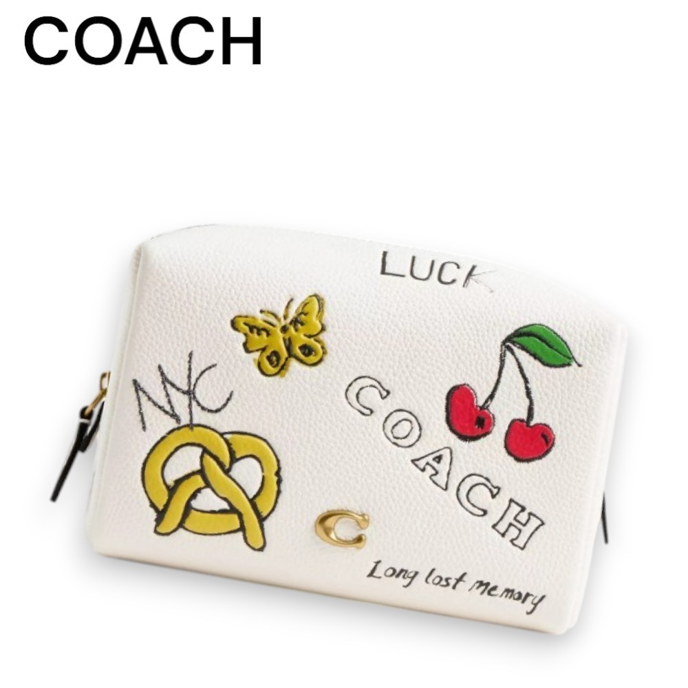 最適サイズ【Coach】スケッチプリントが可愛い♪ コスメポーチ