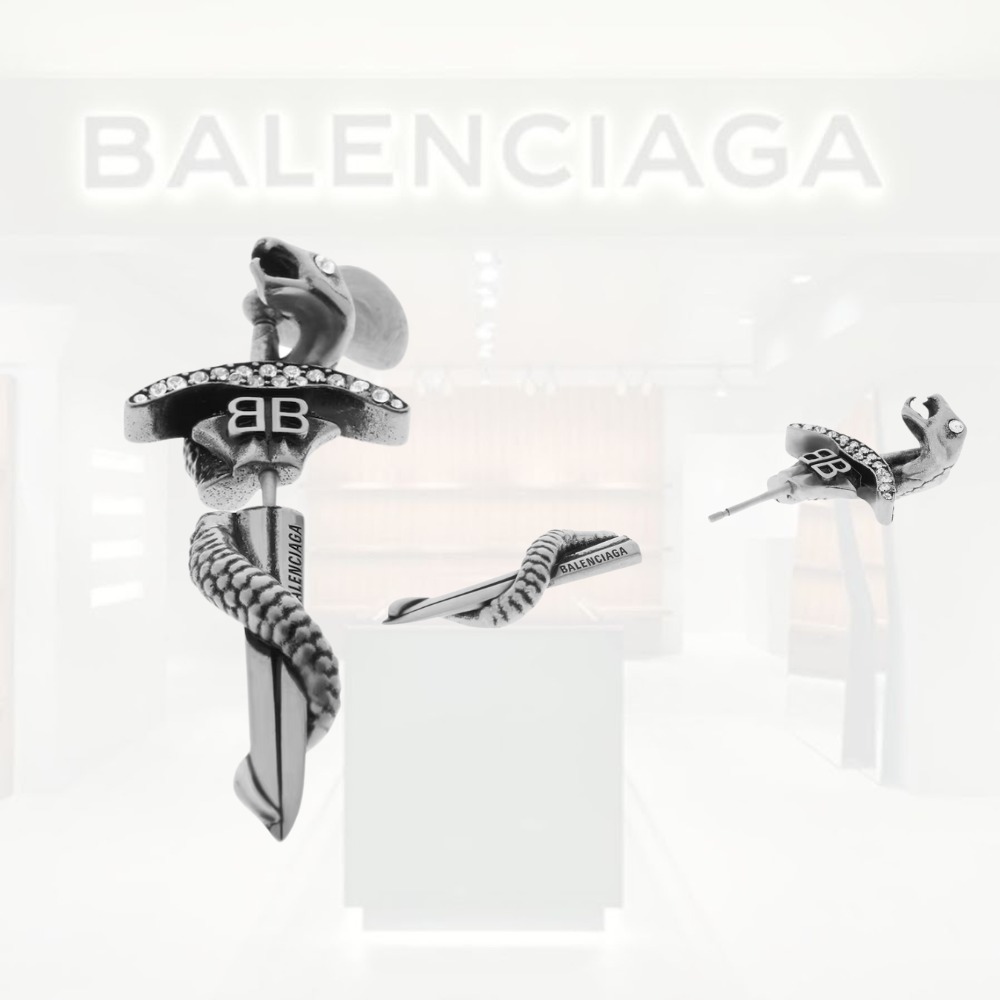 送料込+BALENCIAGA+Goth Snake ピアス