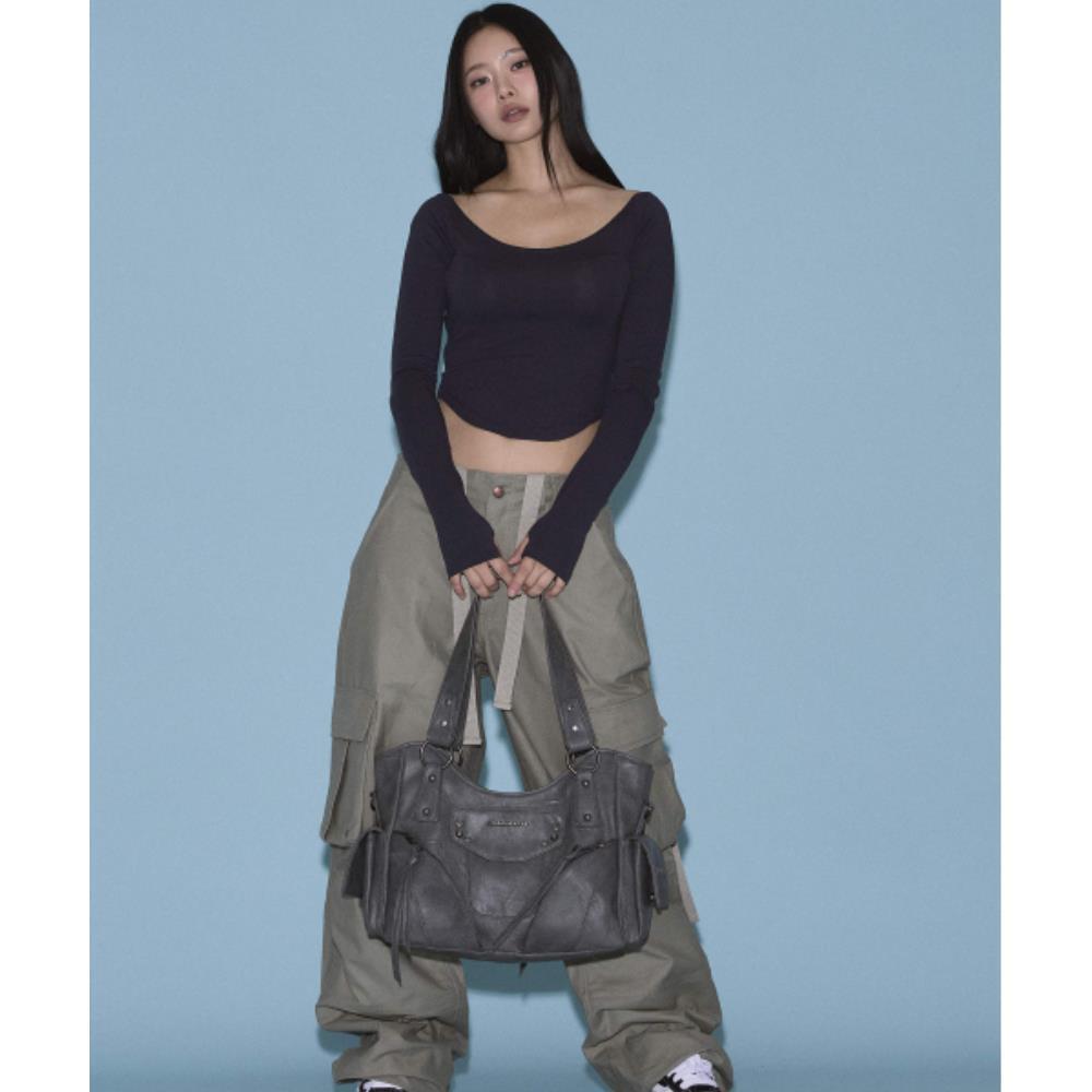 ◇Pleasenofollow◇ Jelly Deep Round Top Cool Charcoal