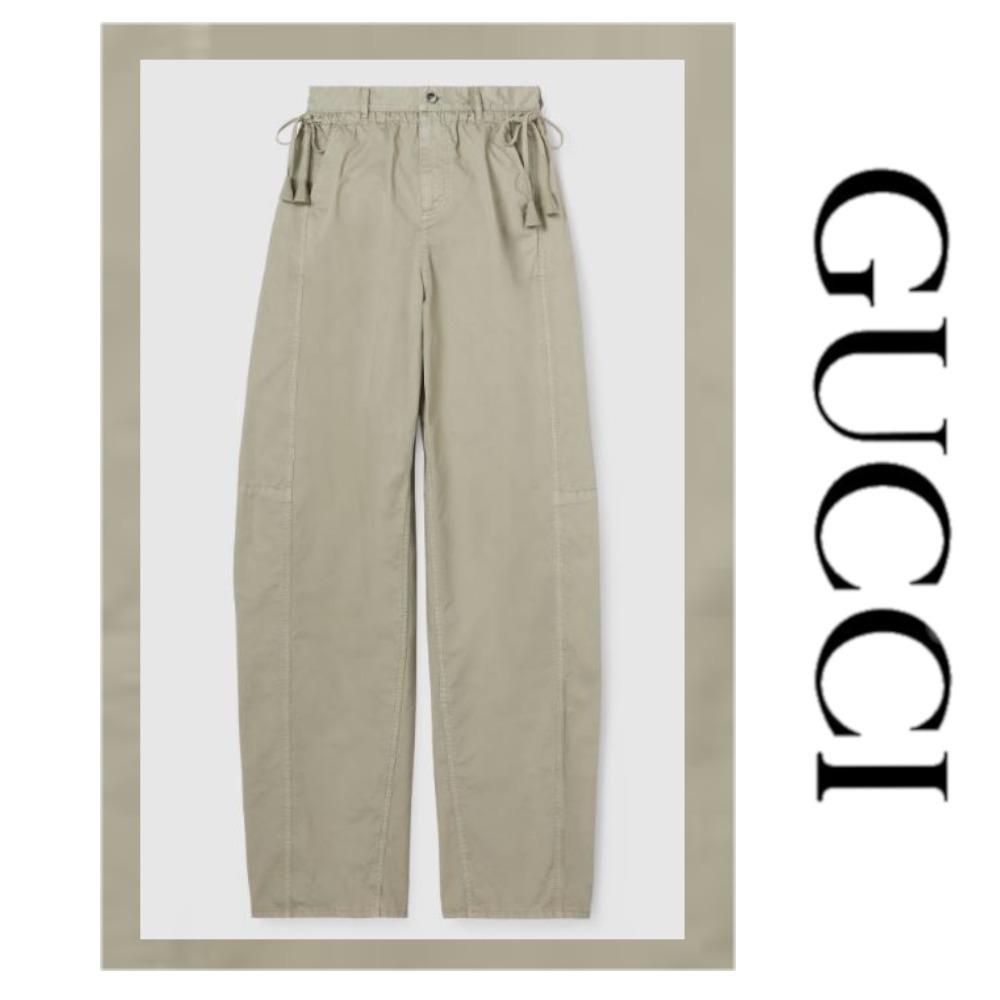 注目の新作【GUCCI】ドローストリング コットンツイルパンツ