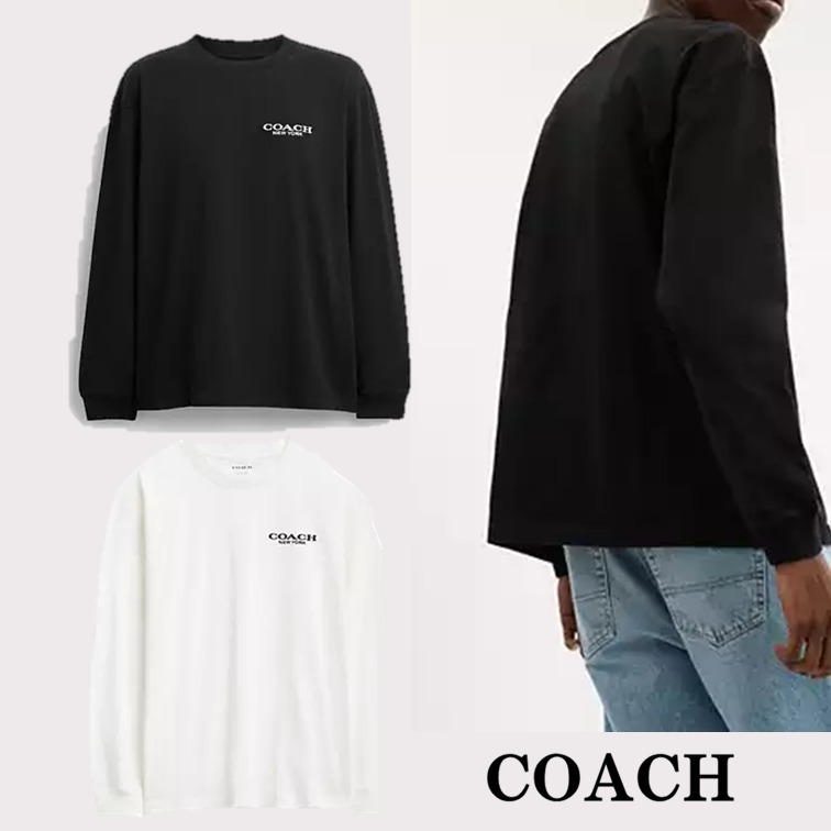COACH コーチ Tシャツ 長袖 ロゴ コットン ロングスリーブ 国内