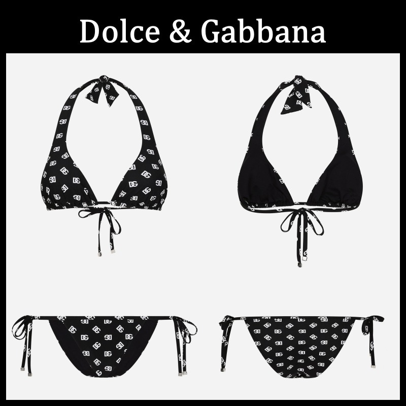 【Dolce & Gabbana】DGロゴプリント トライアングルビキニ 水着