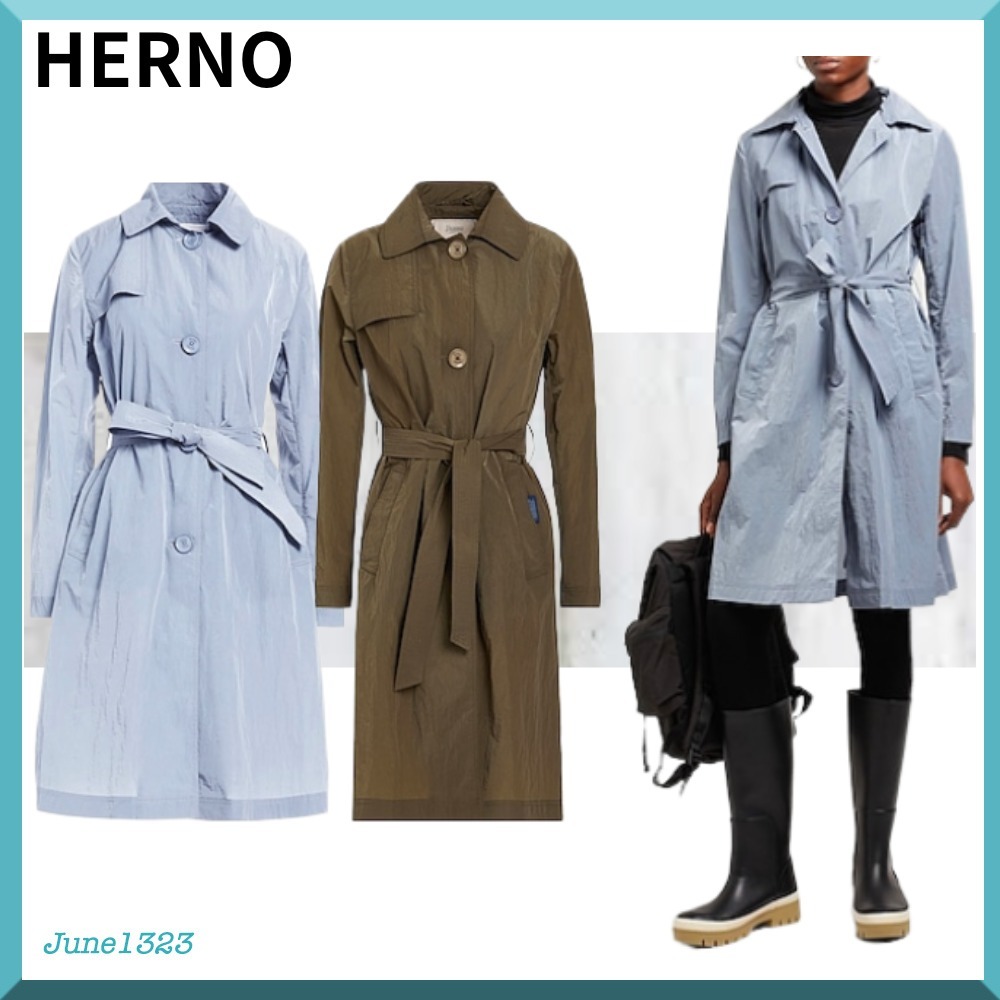 国内配送【HERNO】ヘルノ ナイロン トレンチコート
