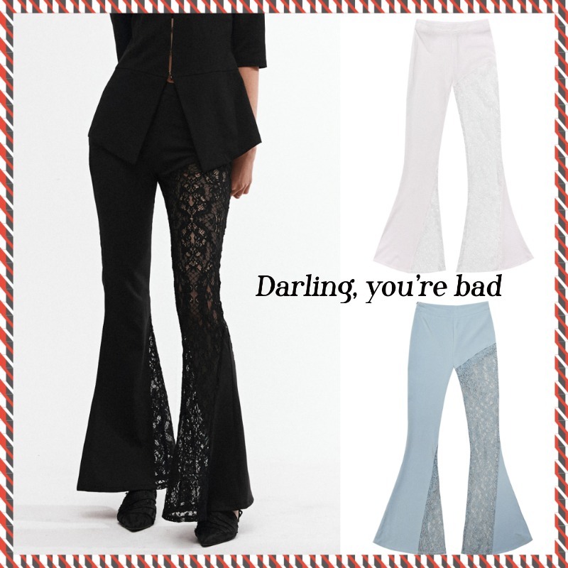 【Darling you're bad】LACE BOOTS CUT PANTS
