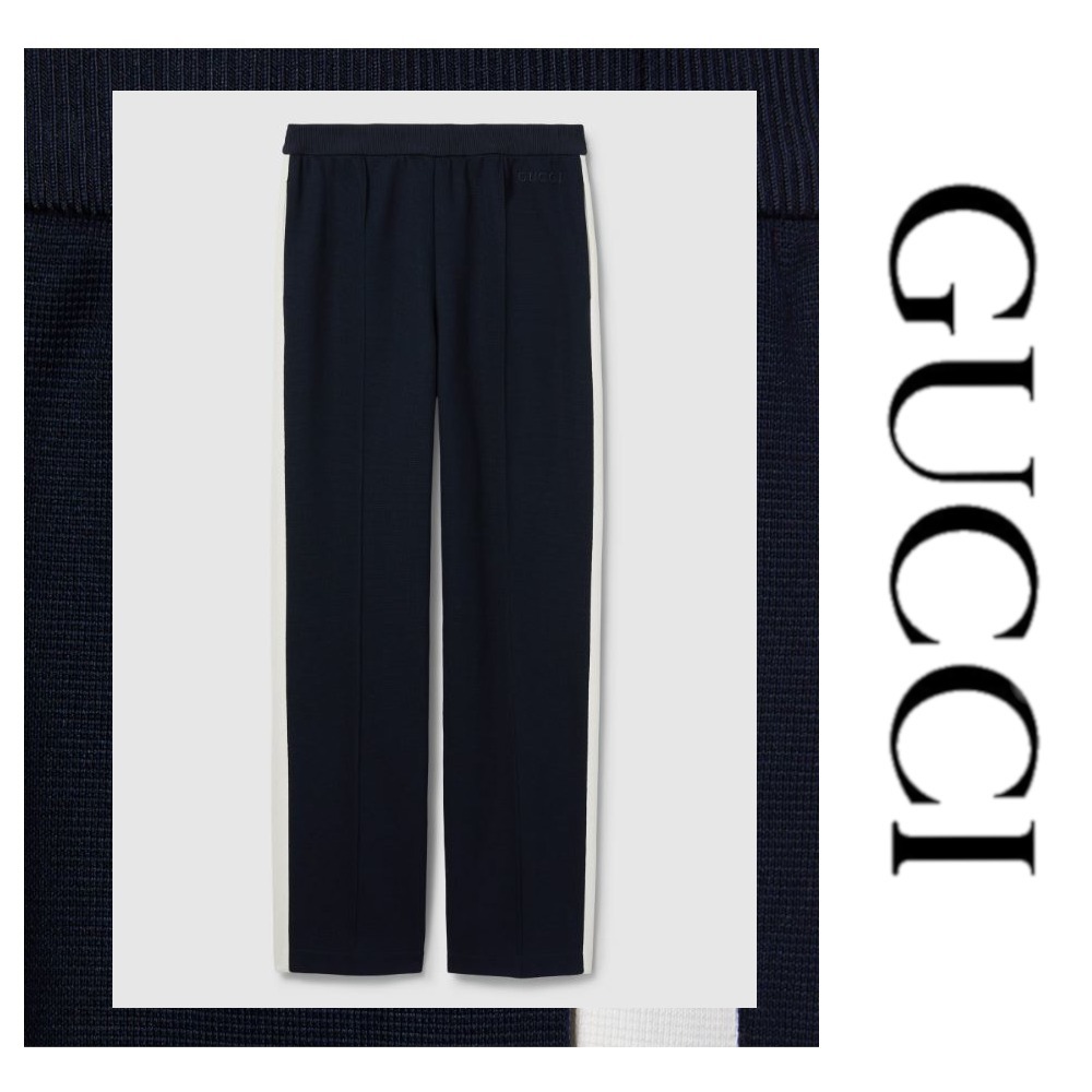 注目の新作♪【GUCCI】エンブロイダリー コットンジャージパンツ
