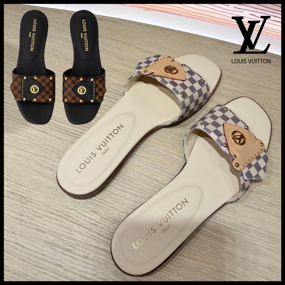 【ダミエが魅力的♪】Louis Vuitton フレーム フラットミュール