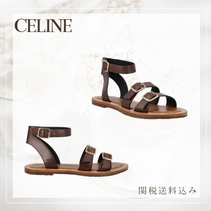 【CELINE】セリーヌ レザー サンダル ブラウン