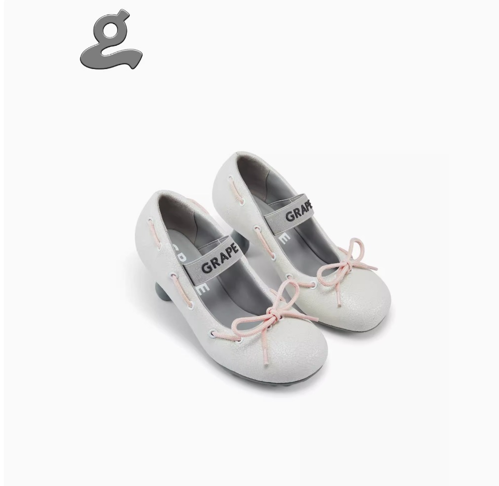 GRAPE 2024 日本未入荷 cotton-filled hick heel bow shoes