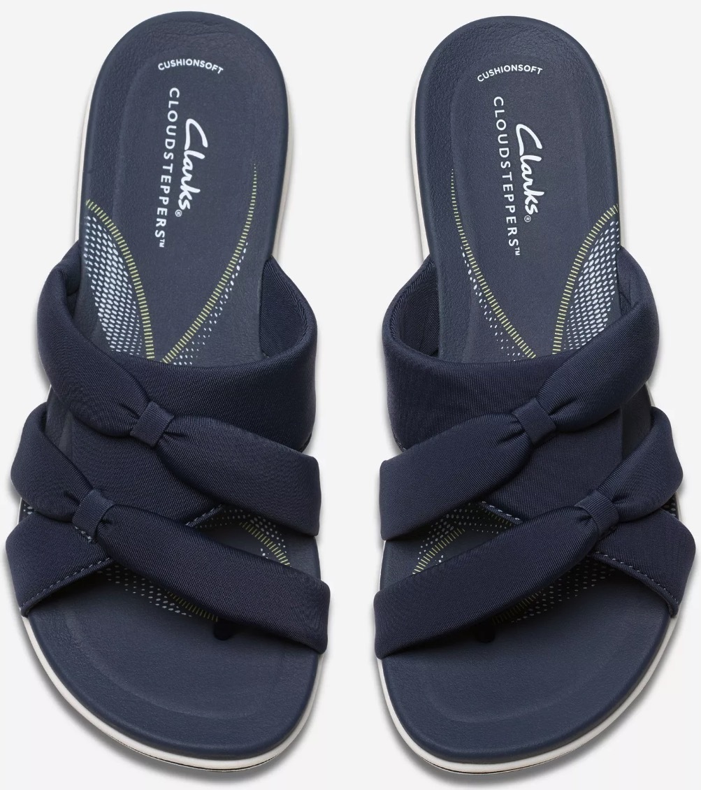 CLARKS スライド サンダル 軽量 ウエッジ ヒール 4.5cm スリッパ