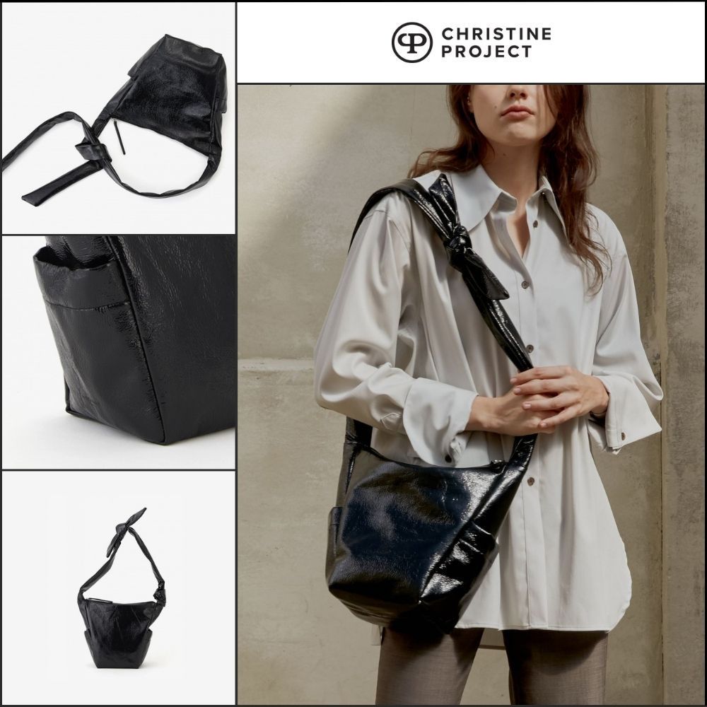 【CHRISTINE PROJECT】Reborn Bag Small Shiny Black Pepper