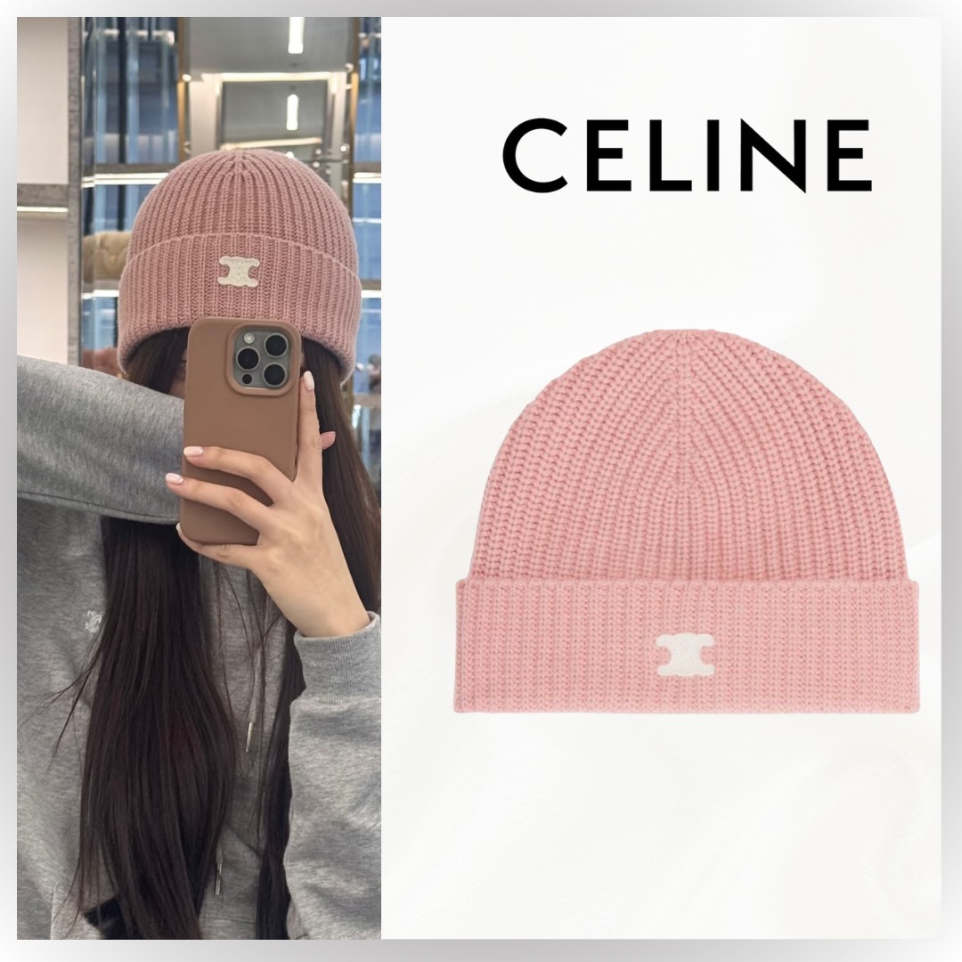 【CELINE】セリーヌ ニット帽 帽子 トリオンフ 新作 カシミア