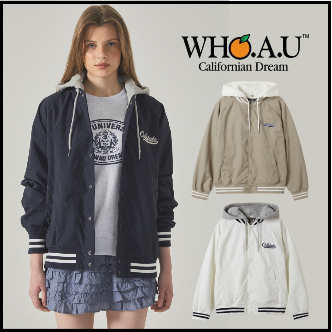 [WHO.A.U] ユニセックス Hood Varsity Jumper / 韓国発