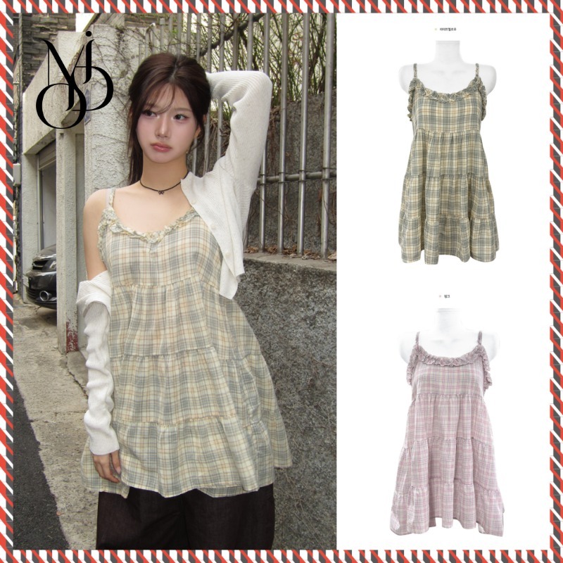 【MODIMOOD】ROAD FRILL CHECK CANCAN ワンピース