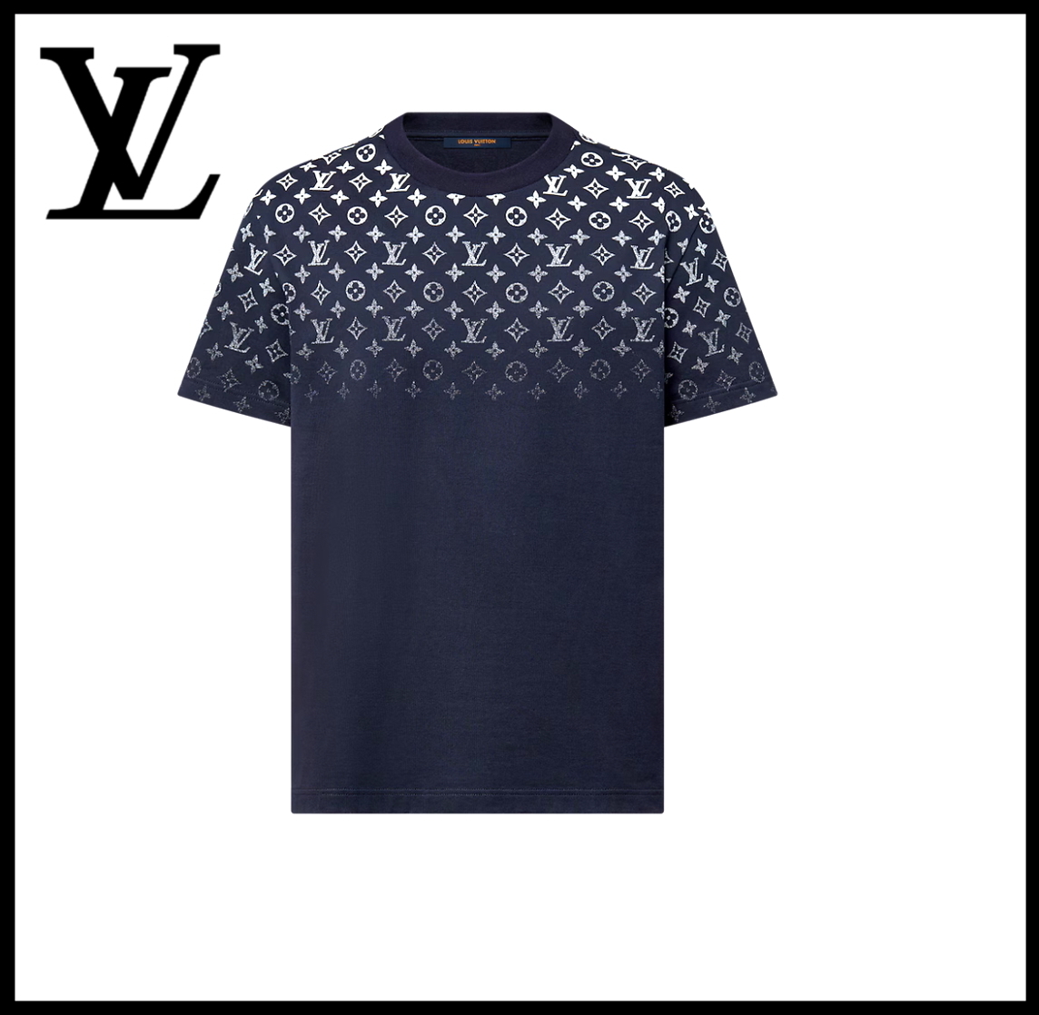 【ルイヴィトン】グラディエントコットンTシャツ ネイビーブルー