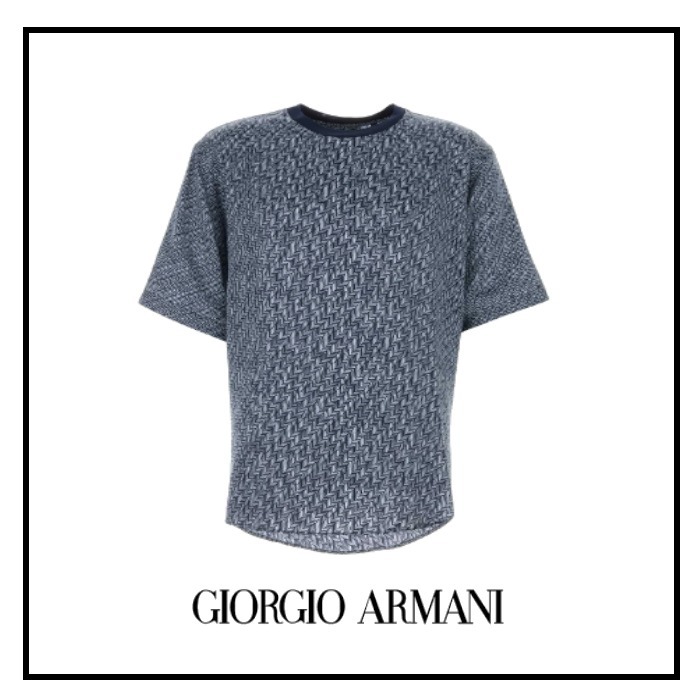 【新season】GIORGIOARMANI シルク シェブロン Tシャツ