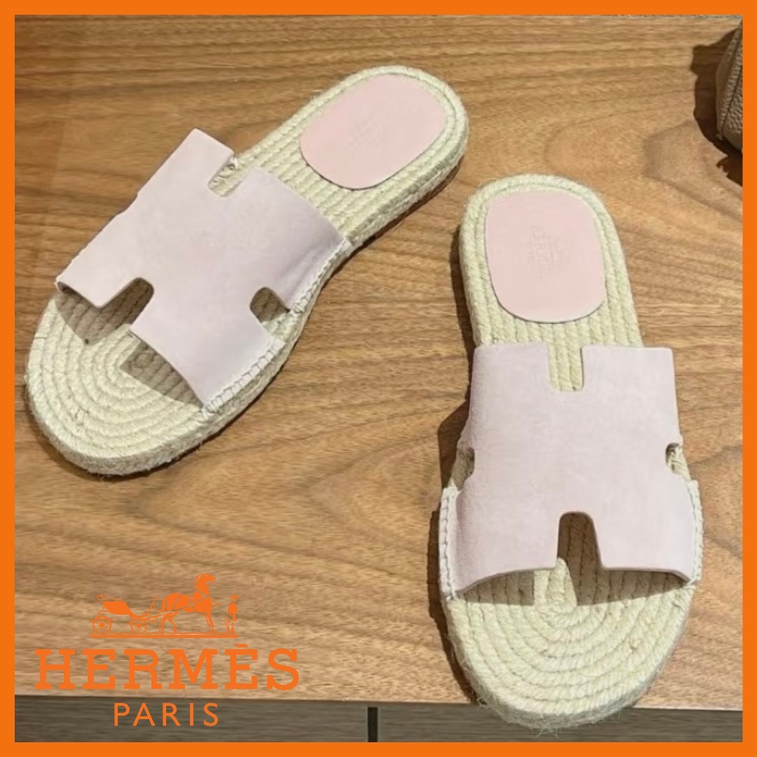 【春らしいカラーが可愛い♪】HERMES サンダル