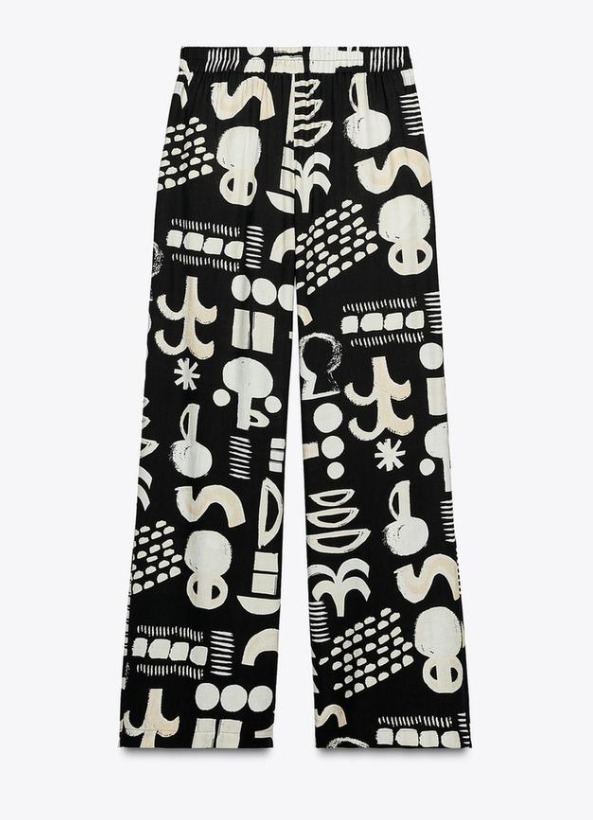 スペイン発送 ZARA ストレートパンツ水彩画 セットアップも! スペイン発送 ZARA ストレートパンツ水彩画 セットアップも