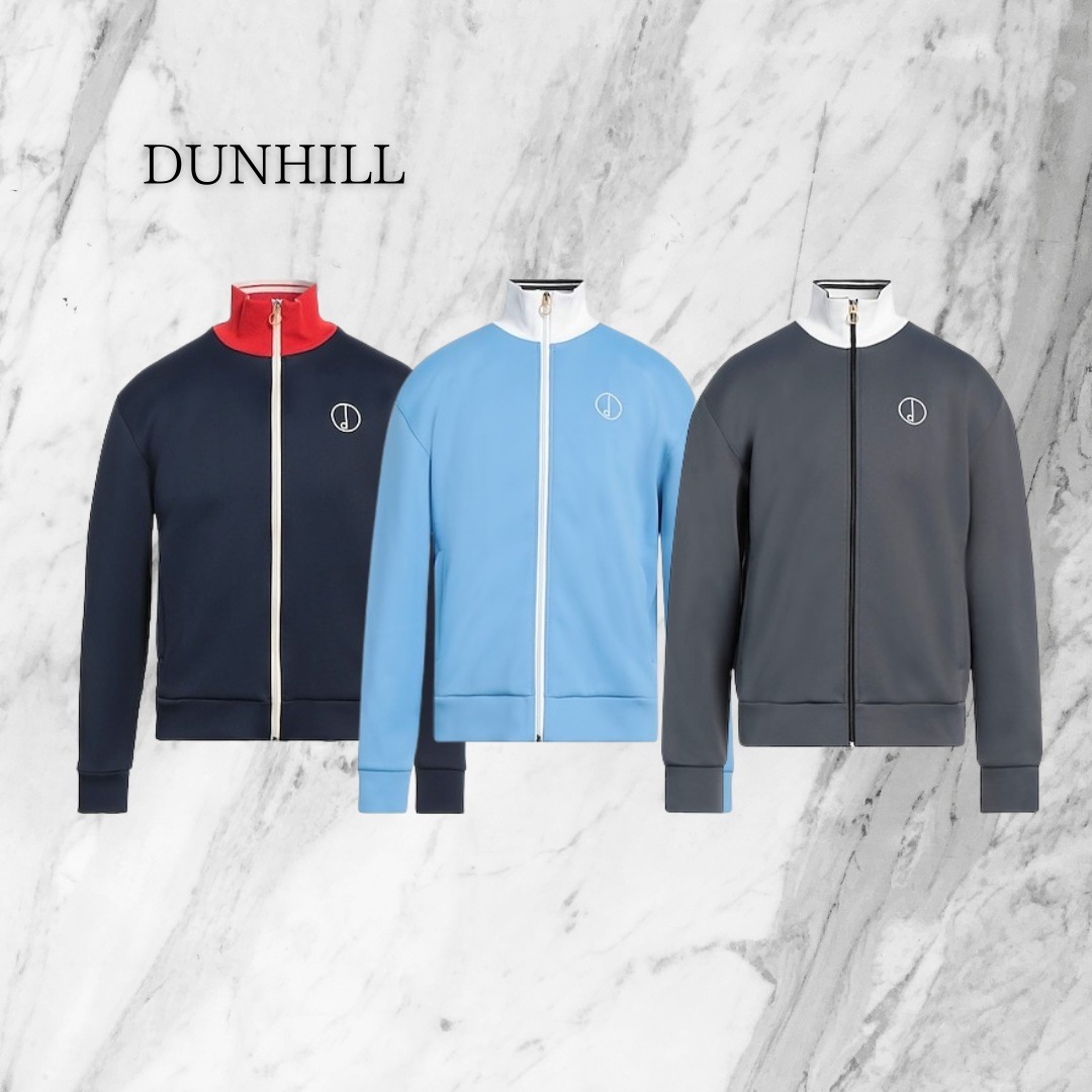 国内発送・関税なし Dunhill 刺繍ロゴ バイカラー スウェット