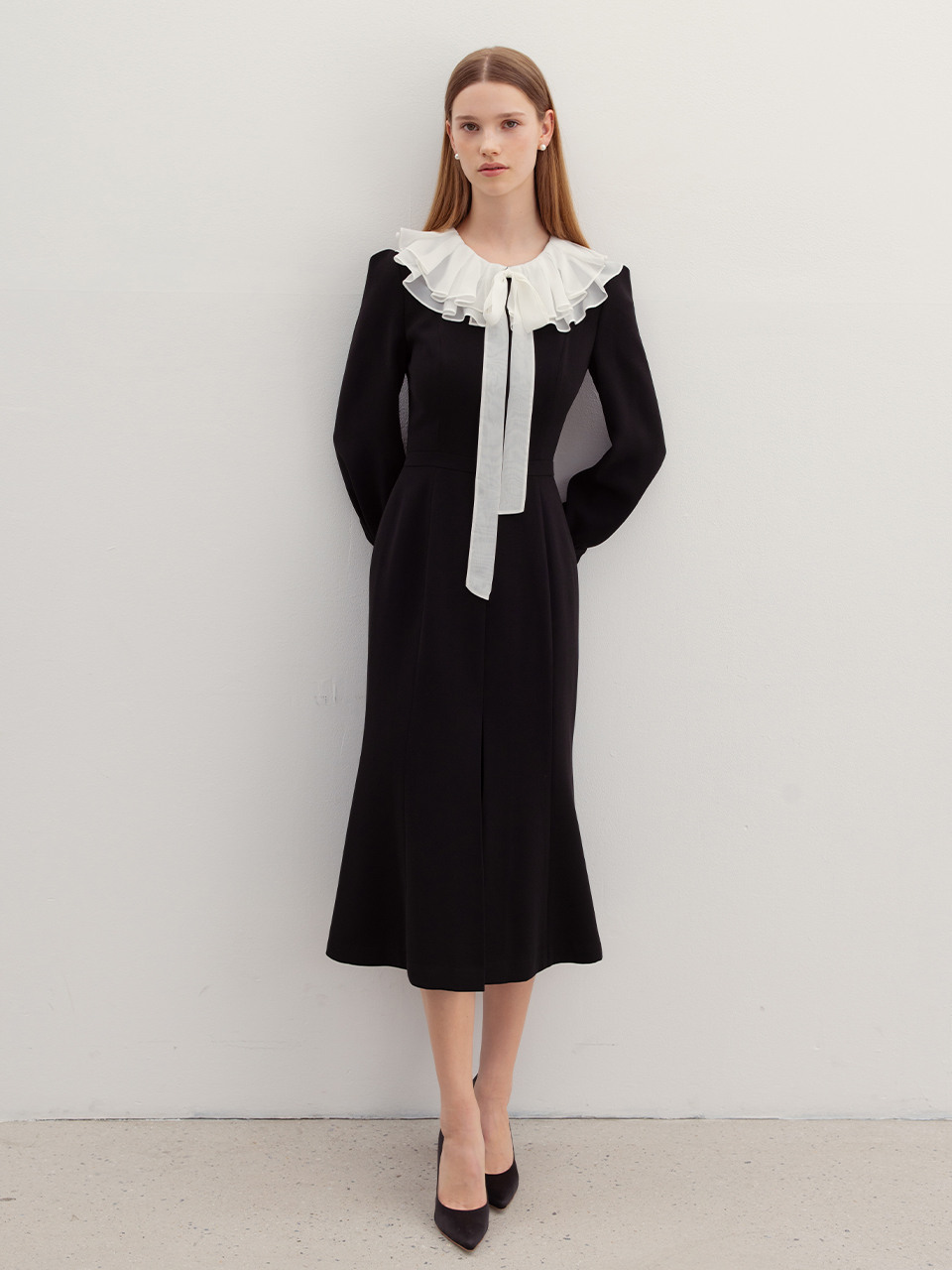 ■NIAMH Frill collar semi mermaid longdress