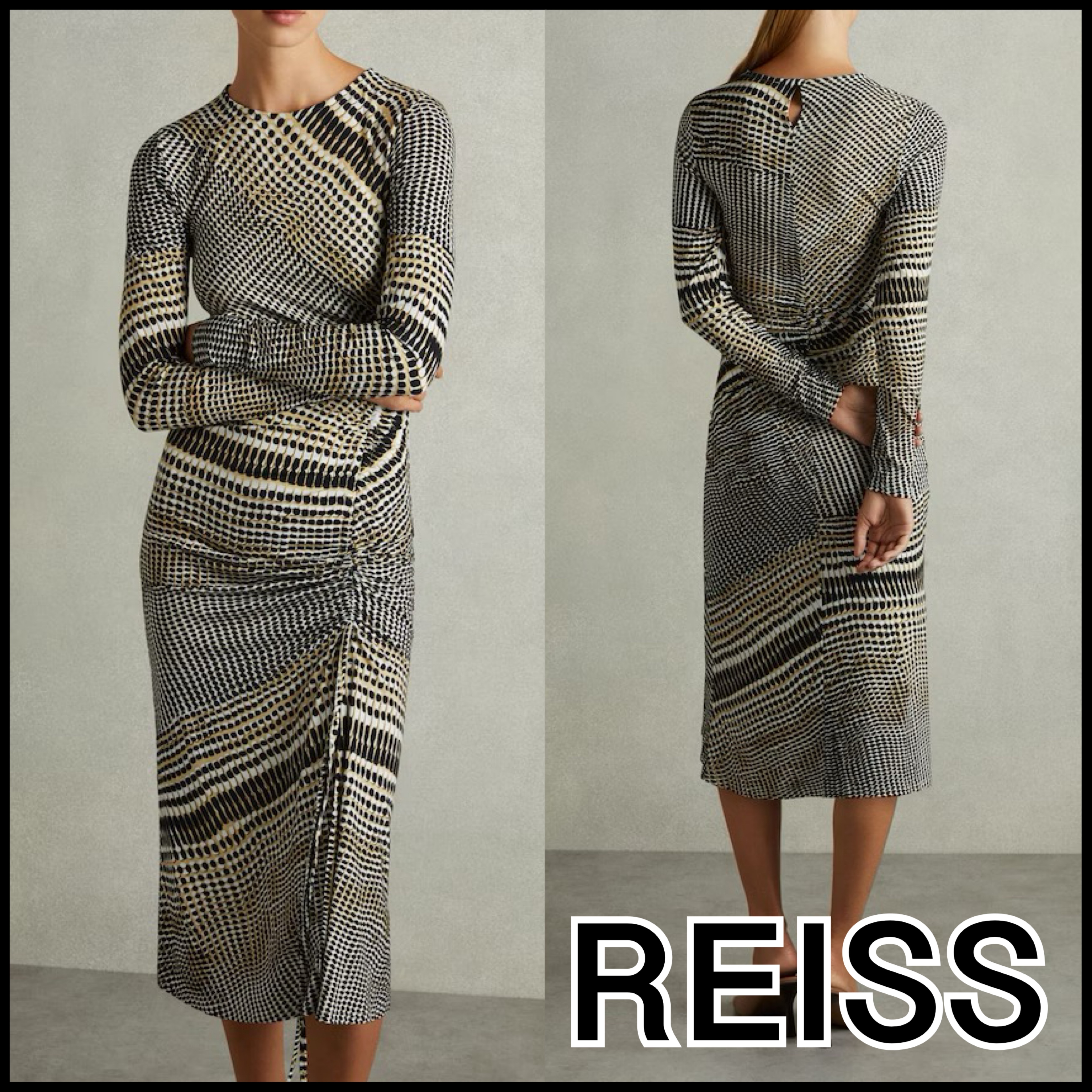 関税込 特価/完売前に【REISS】RIYO プリントシャール ドレス