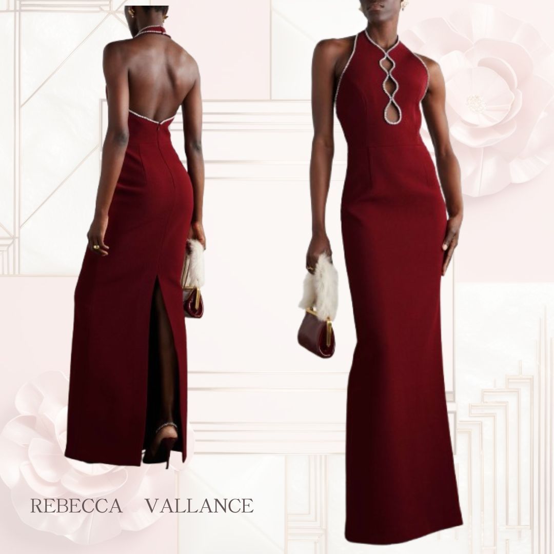 【REBECCA VALLANCE 】上品♪クリスタル付きロングドレス