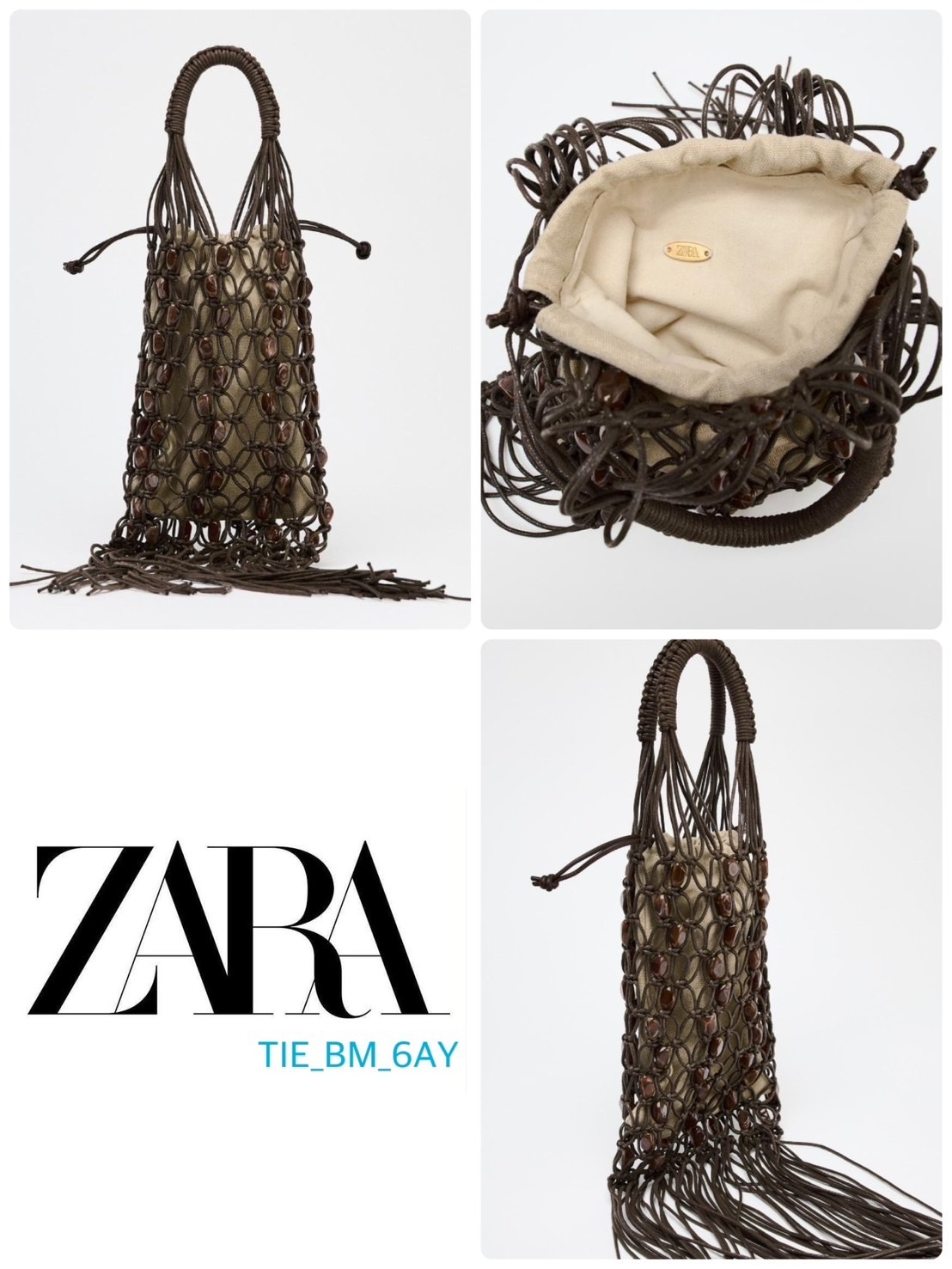 スペイン発送 ZARA ビーズバッグ 上品カジュアル 今季新作
