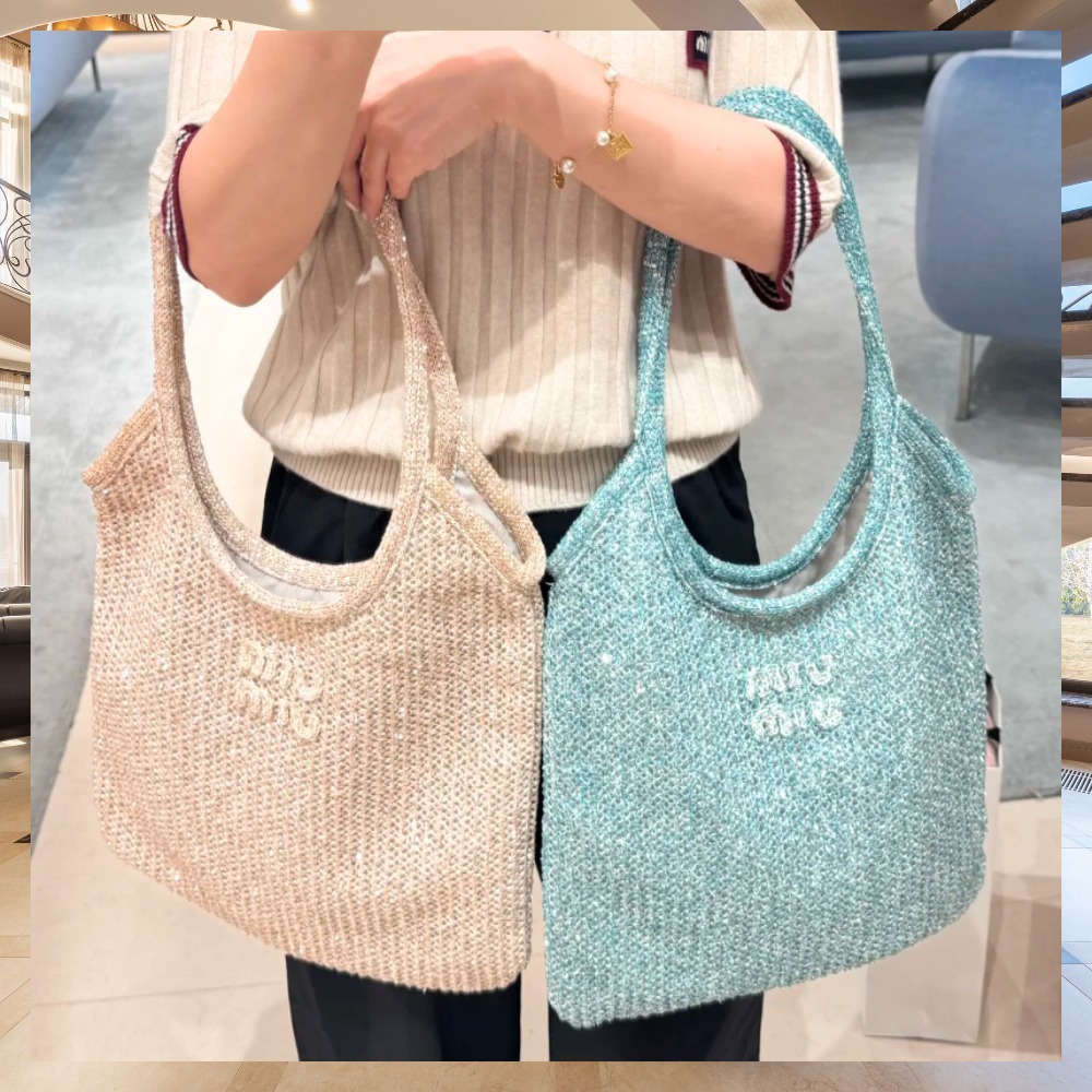 《高級感抜群》【MiuMiu】スパンコール付きIVYメッシュバッグ