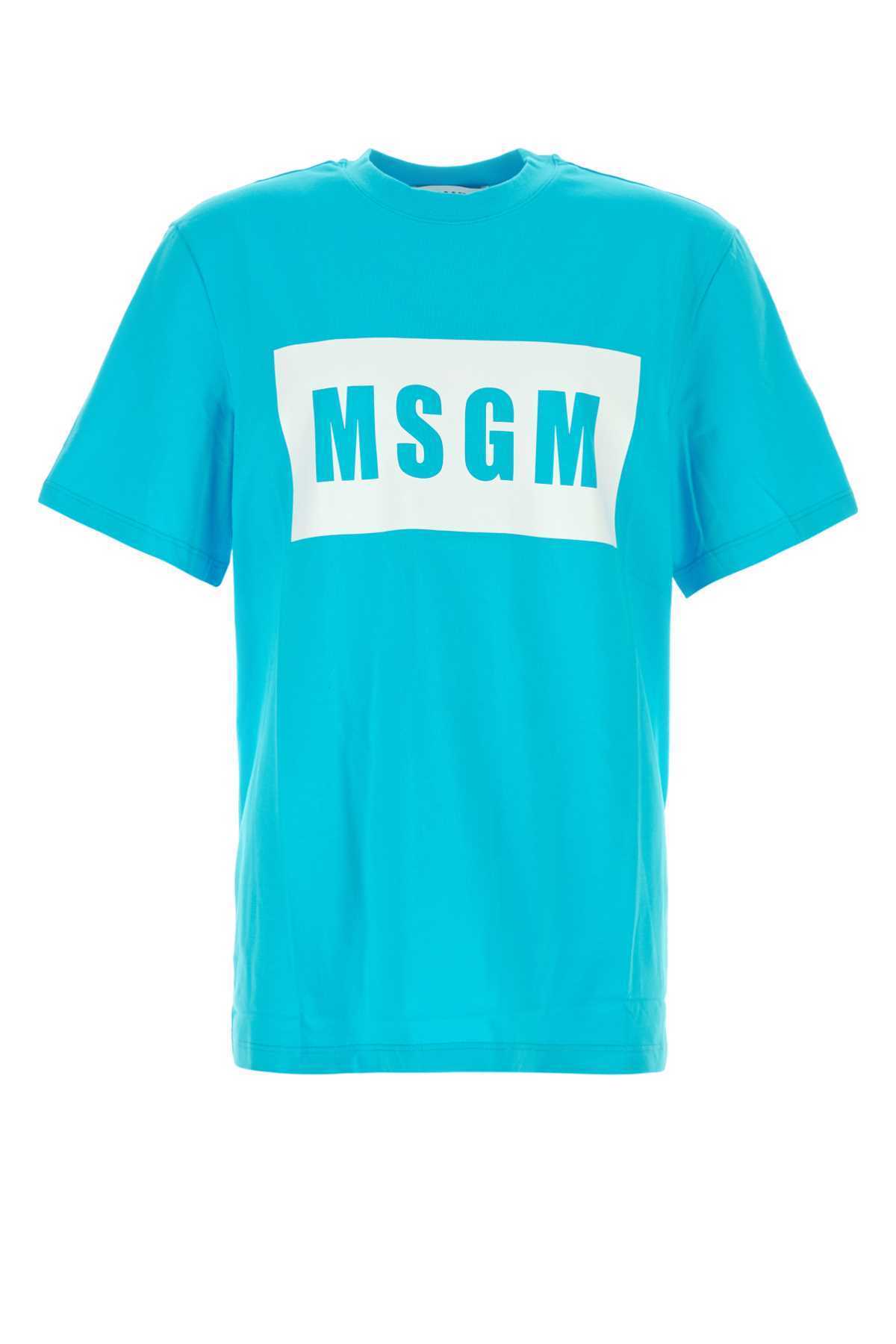【送料&関税込】MSGM Light Blue Cotton T-shirt