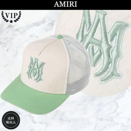 AMIRI ロゴ エンブロイダリー コットン&メッシュ キャップ 人気