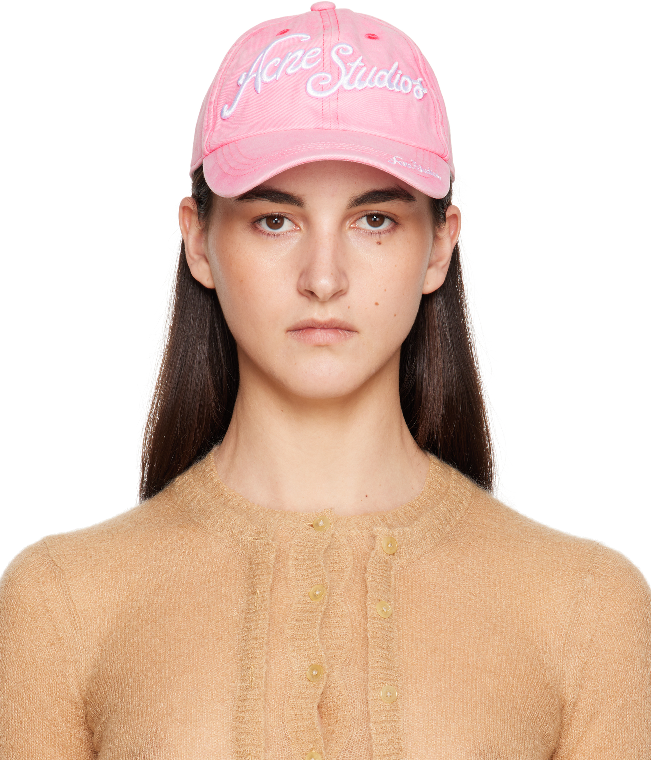 【関税込み】Acne Studios ピンク ロゴ キャップ