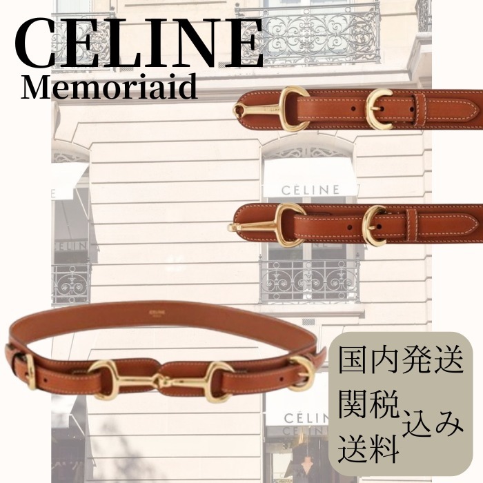【年中使える♪】CELINE レザーベルト ブラウン