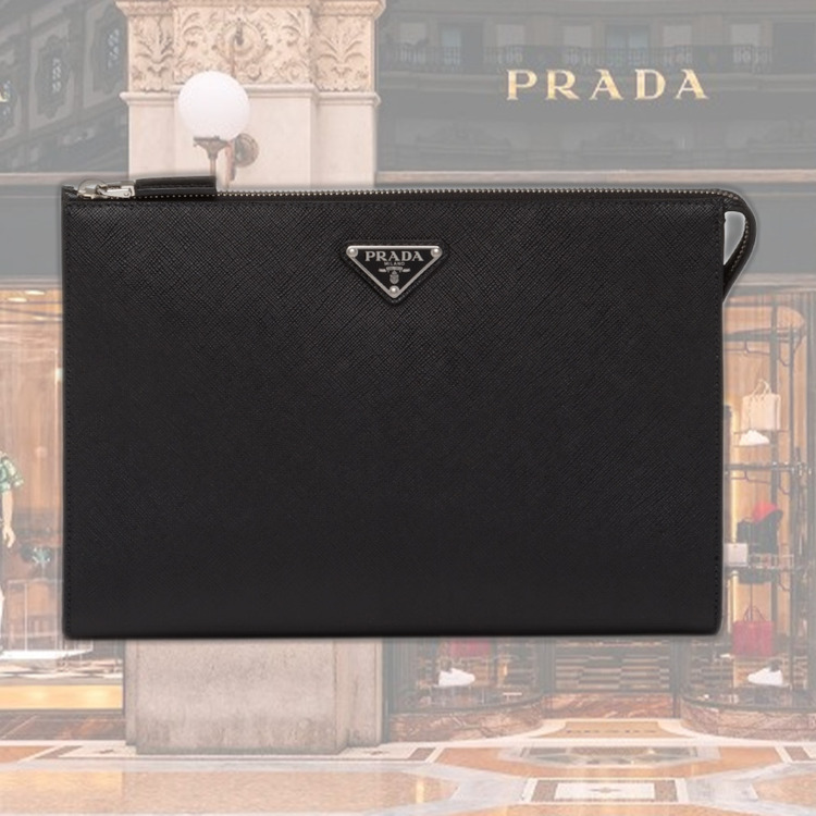 【PRADA】 サフィアーノレザーメンズバッグ